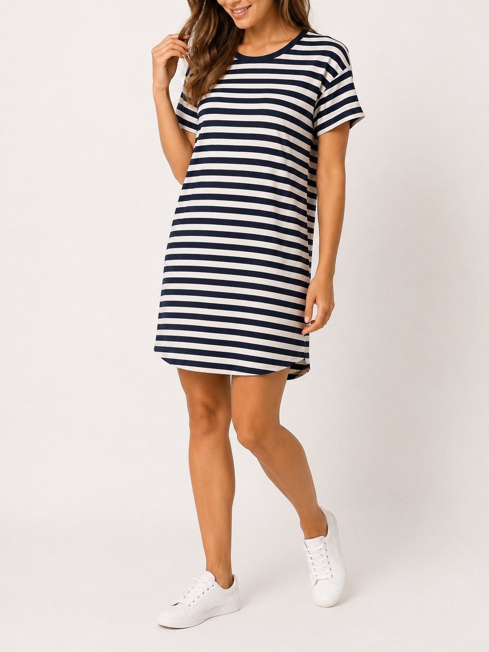 From Palmer - Short sleeve Striped midi dress/ with pockets